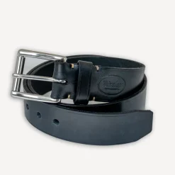 Timeless Leather Gürtel>Ledergürtel 40er mit Edelstahlschnalle Schwarz