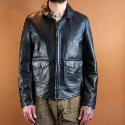 Thedi Leathers Jacken>Lederjacke im Fliegerjackenstil Horsehide Black