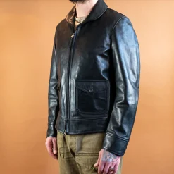 Thedi Leathers Jacken>Lederjacke im Fliegerjackenstil Horsehide Black