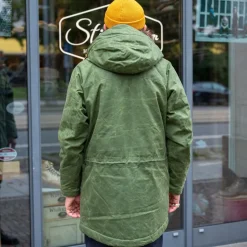 Manifattura Ceccarelli Jacken></noscript>Long Mountain Jacket Waxed Green