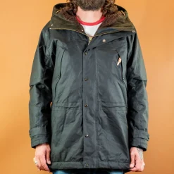 Manifattura Ceccarelli Jacken>Long Mountain Jacket Waxed Black