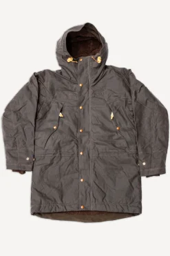 Manifattura Ceccarelli Jacken>Long Mountain Jacket Waxed Chocolate