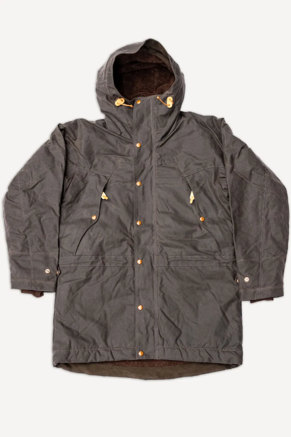 Manifattura Ceccarelli Jacken>Long Mountain Jacket Waxed Chocolate