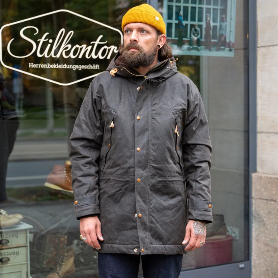 Manifattura Ceccarelli Jacken>Long Mountain Jacket Waxed Chocolate