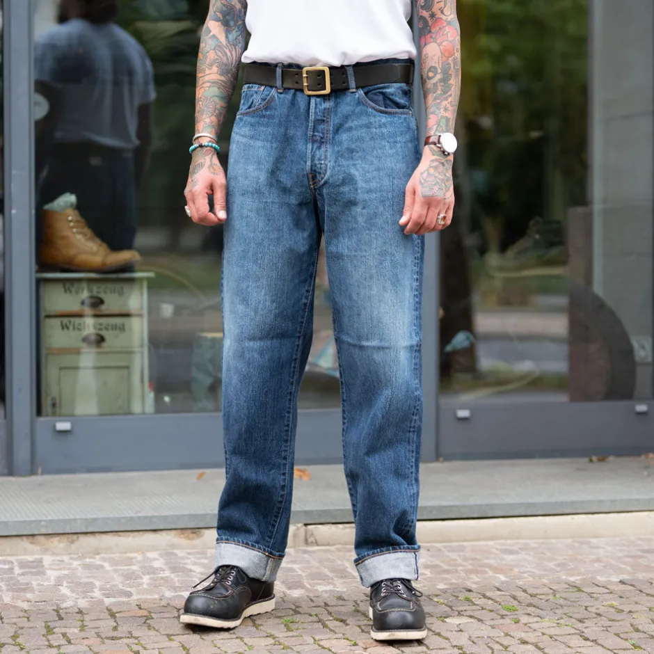 Edwin Hosen>Loose Fit Kurabo 14oz Red Selvage Blue Dark Used