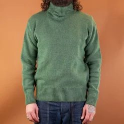 Merz beim Schwanen Pullover>Men's Rollkragen Pullover Relaxed Fit Moss