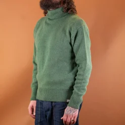 Merz beim Schwanen Pullover>Men's Rollkragen Pullover Relaxed Fit Moss