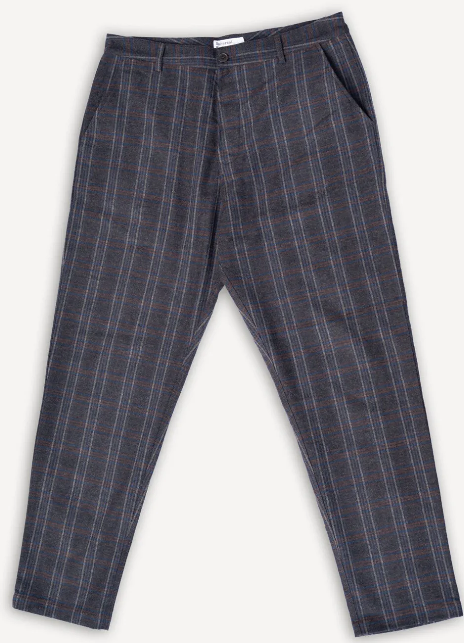 Universal Works Hosen>Military Chino Twist Wool Check Brown