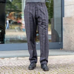 Universal Works Hosen>Military Chino Twist Wool Check Brown