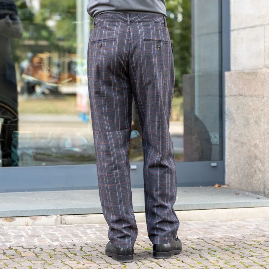 Universal Works Hosen>Military Chino Twist Wool Check Brown