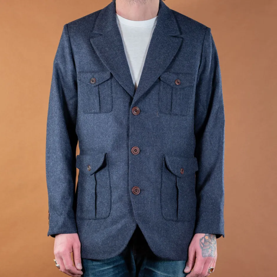 Hidden Aces Jacken>Minos Tweed Blazer K7401 Navy