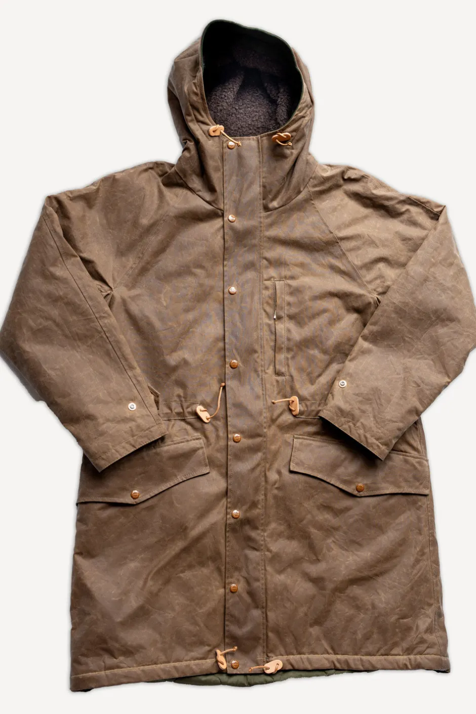 Manifattura Ceccarelli Jacken>Mountain Parka Waxed Dark Tan