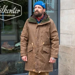 Manifattura Ceccarelli Jacken>Mountain Parka Waxed Dark Tan