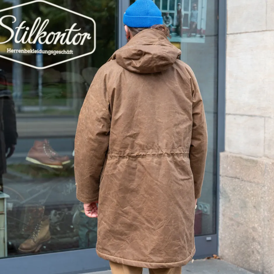 Manifattura Ceccarelli Jacken>Mountain Parka Waxed Dark Tan