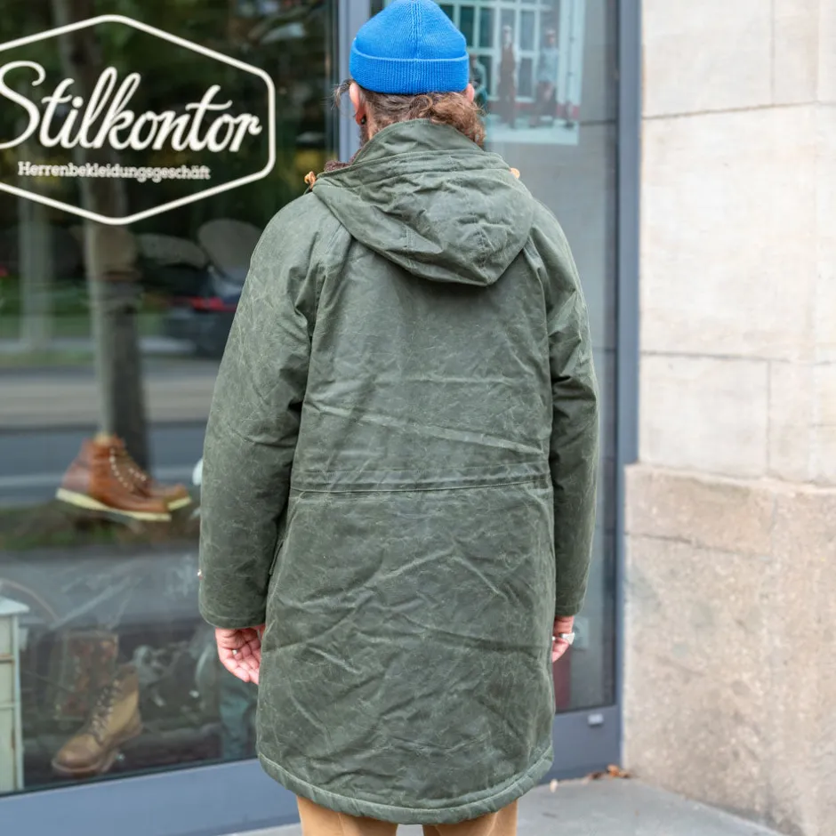 Manifattura Ceccarelli Jacken>Mountain Parka Waxed Dark Green