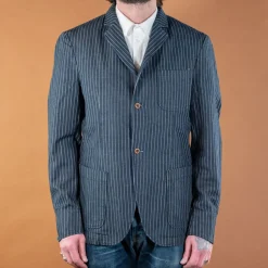 Captain Santors Jacken>Napoli Jacket Denim gessato