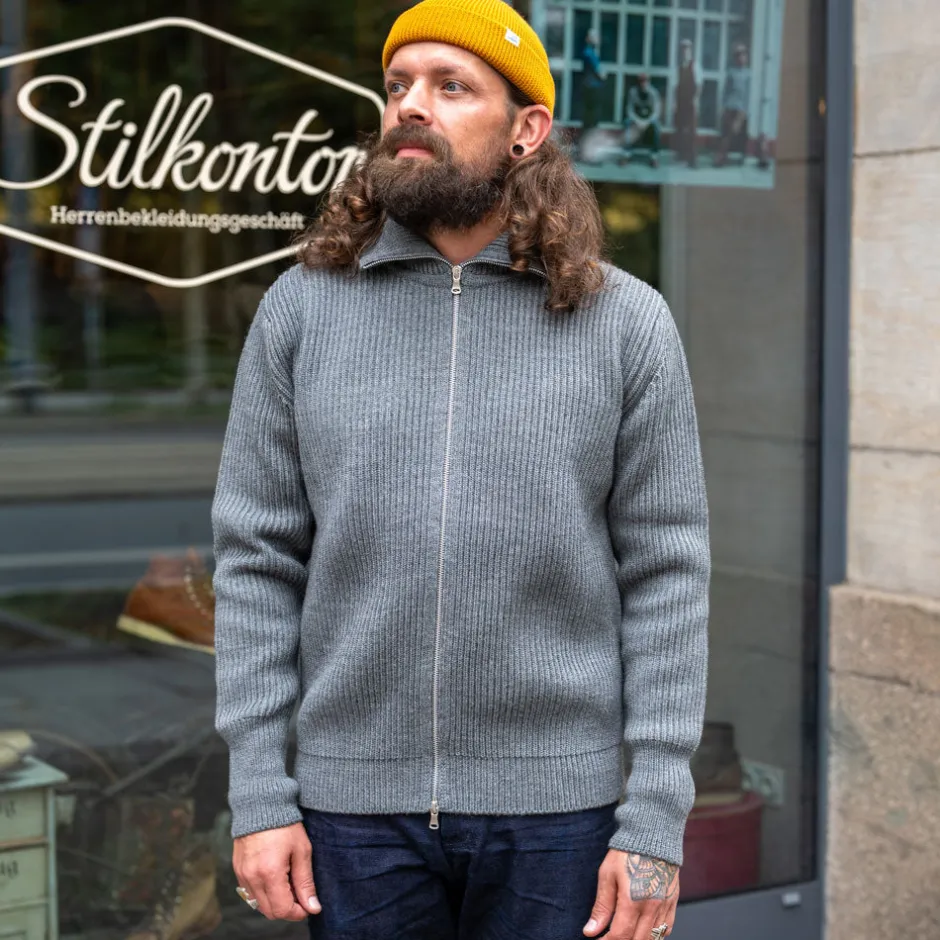 Andersen-Andersen Pullover>Navy Full Zip Grey