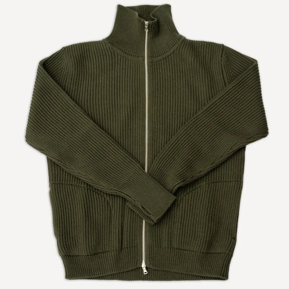 Andersen-Andersen Pullover>Navy Full Zip Pockets Hunting Green