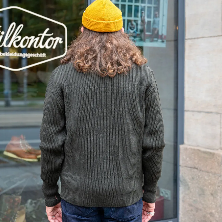 Andersen-Andersen Pullover>Navy Full Zip Pockets Hunting Green