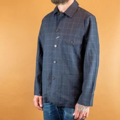 Universal Works Jacken>Norfolk Bakers Jacket In Navy Fine Wool Check