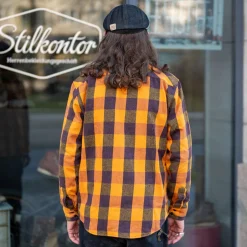 Indigofera Hemden></noscript>Norris Shirt Orange/Vine/Black