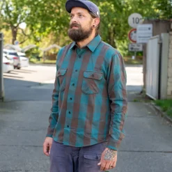 Indigofera Hemden>Norris Shirt Petrol