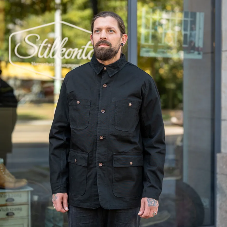 Iron Heart Jacken>Organic Cotton Duck Chore Jacket IHJ-148 Black