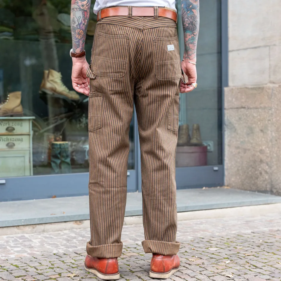 Freenote Cloth Hosen>Ortega Pants Herringbone Dobby Brown