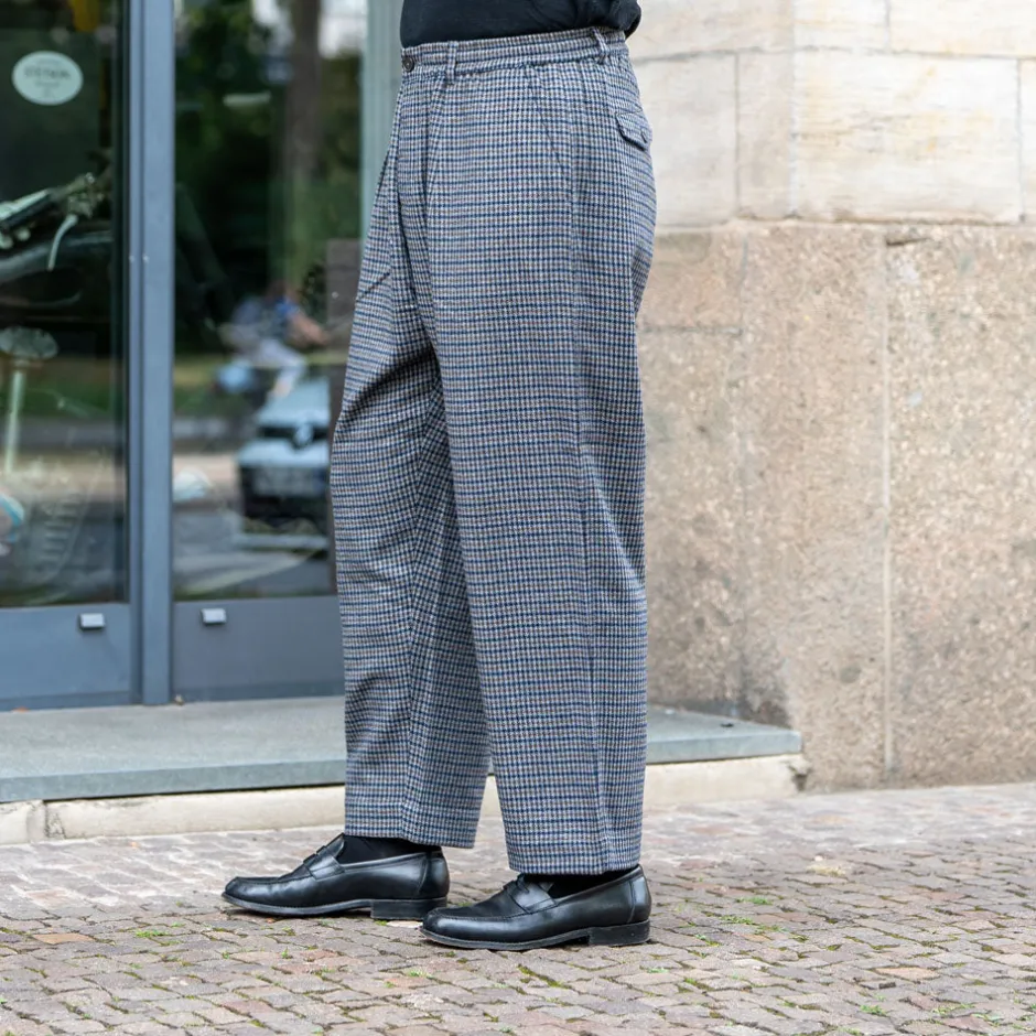 Universal Works Hosen>Oxford Pant Houndstooth Charcoal