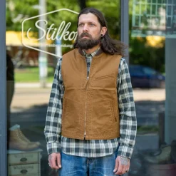 Iron Heart Westen>9oz. Canvas Work Vest IHV-49 Brown