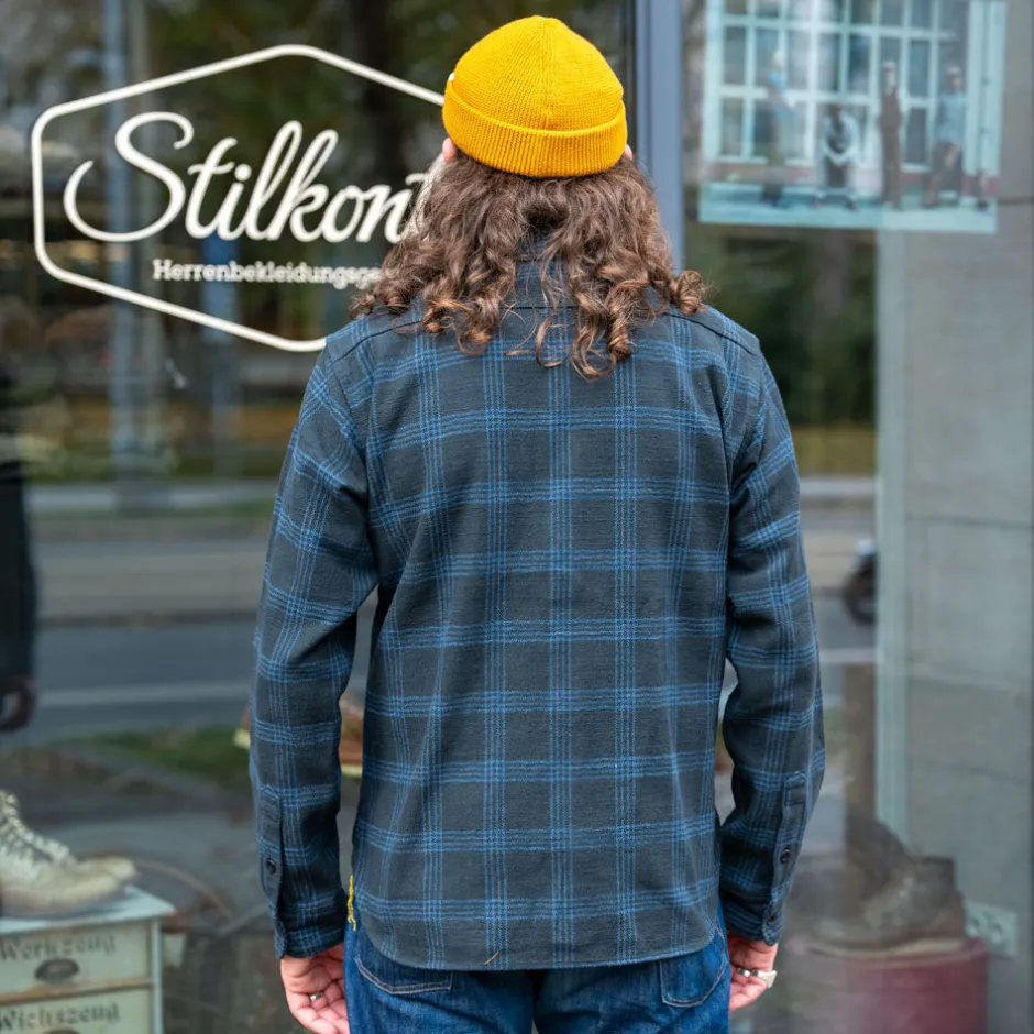 Iron Heart Hemden>12oz. Slubby Heavy Flannel Work Shirt IHSH-408-BLK Black