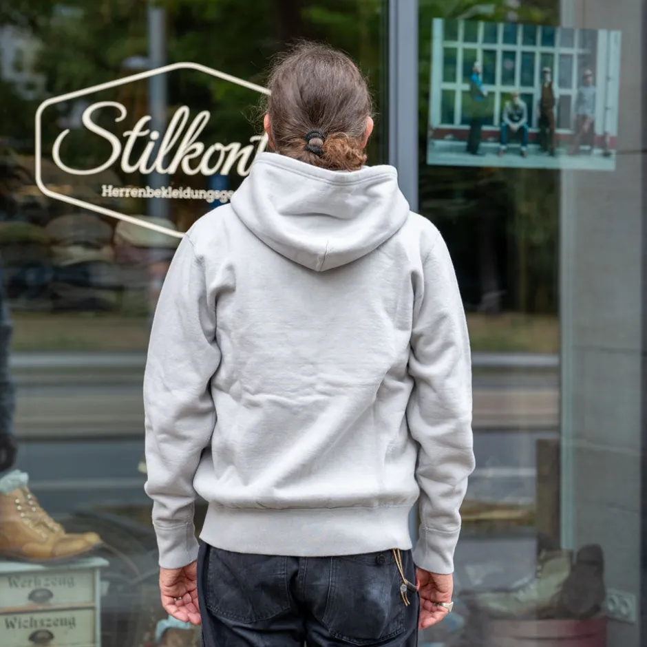 Iron Heart Pullover>14oz Ultra Heavyweight Loopwheel Cotton Zip Up Hoodie Grey