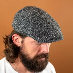 Stetson Mützen>6-Panel Cap Donegal Wool Schirmmütze Black/Grey