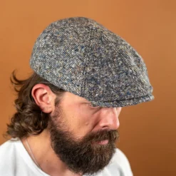 Stetson Mützen>6-Panel Cap Donegal Wool Schirmmütze Blue/Grey
