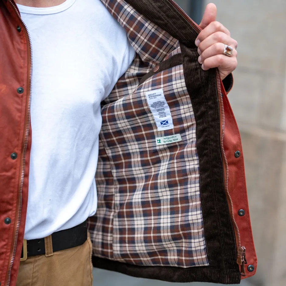 Hidden Aces Jacken>POLLUX RANGER Waxed Winter-Jacket Brick Red