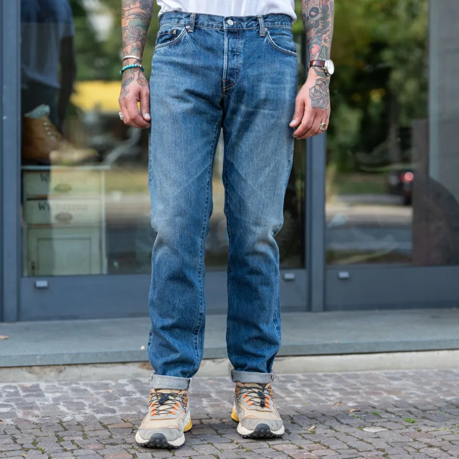 Edwin Hosen>Regular Tapered Kurabo Red Selvedge 14oz Blue Mid Dark Used