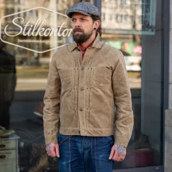 Freenote Cloth Jacken>Riders Jacket Waxed Canvas Tobacco Brown RJ-1