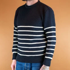 Heimat Qualitätsprodukte Pullover>Rugby Crew Neck Ink/Seashell