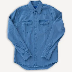 Blaumann Hemden>Schmales Hemd überfärbt blau