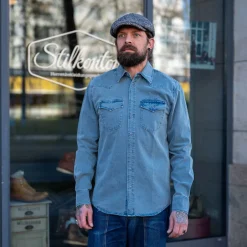 Blaumann Hemden>Schmales Hemd überfärbt blau