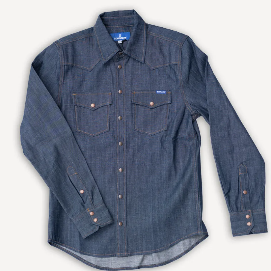 Blaumann Hemden>Schmales Jeanshemd dunkelblau 8oz.