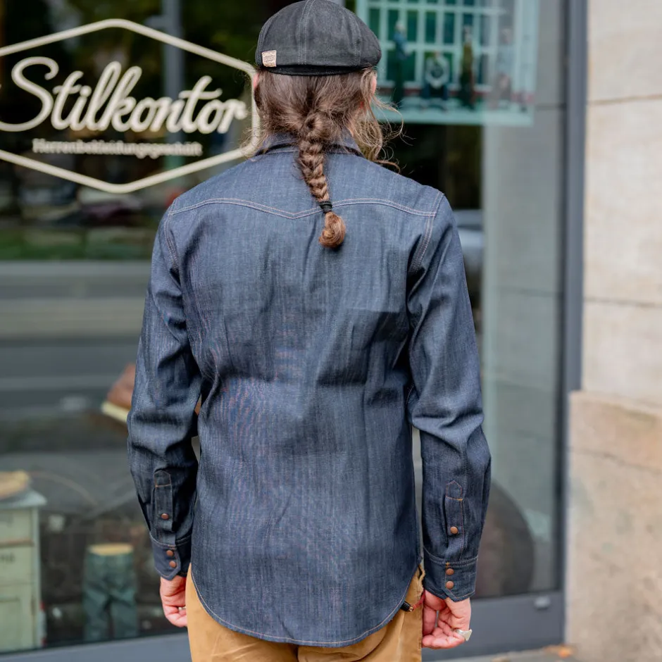 Blaumann Hemden>Schmales Jeanshemd dunkelblau 8oz.