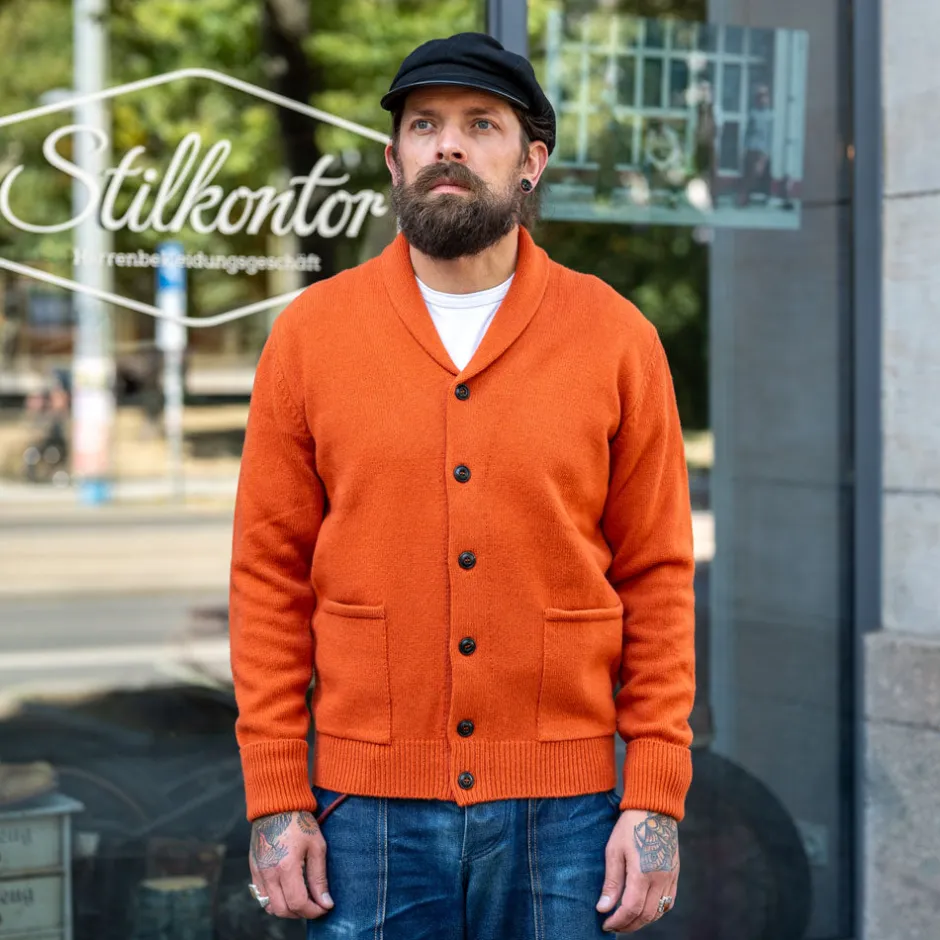 GRP Jacken>Shawl Collar Cardigan Orange