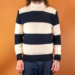 Heimat Qualitätsprodukte Pullover>Signal Rollkragen Pullover Seashell/Ink