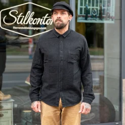 About Companions Hemden>Simon Shirt Eco Flannel Black