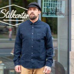 About Companions Hemden>Simon Shirt Eco Flannel Deep Sea