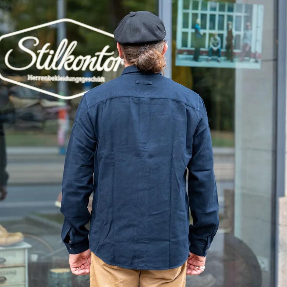 About Companions Hemden>Simon Shirt Eco Flannel Deep Sea