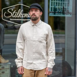 About Companions Hemden>Simon Shirt Eco Flannel Light Sand