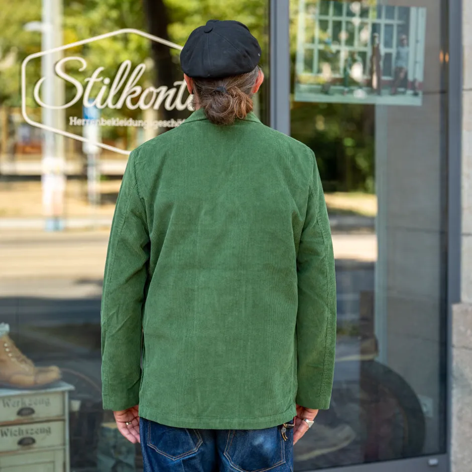 Universal Works Jacken>Three Button Jacket Cord Green