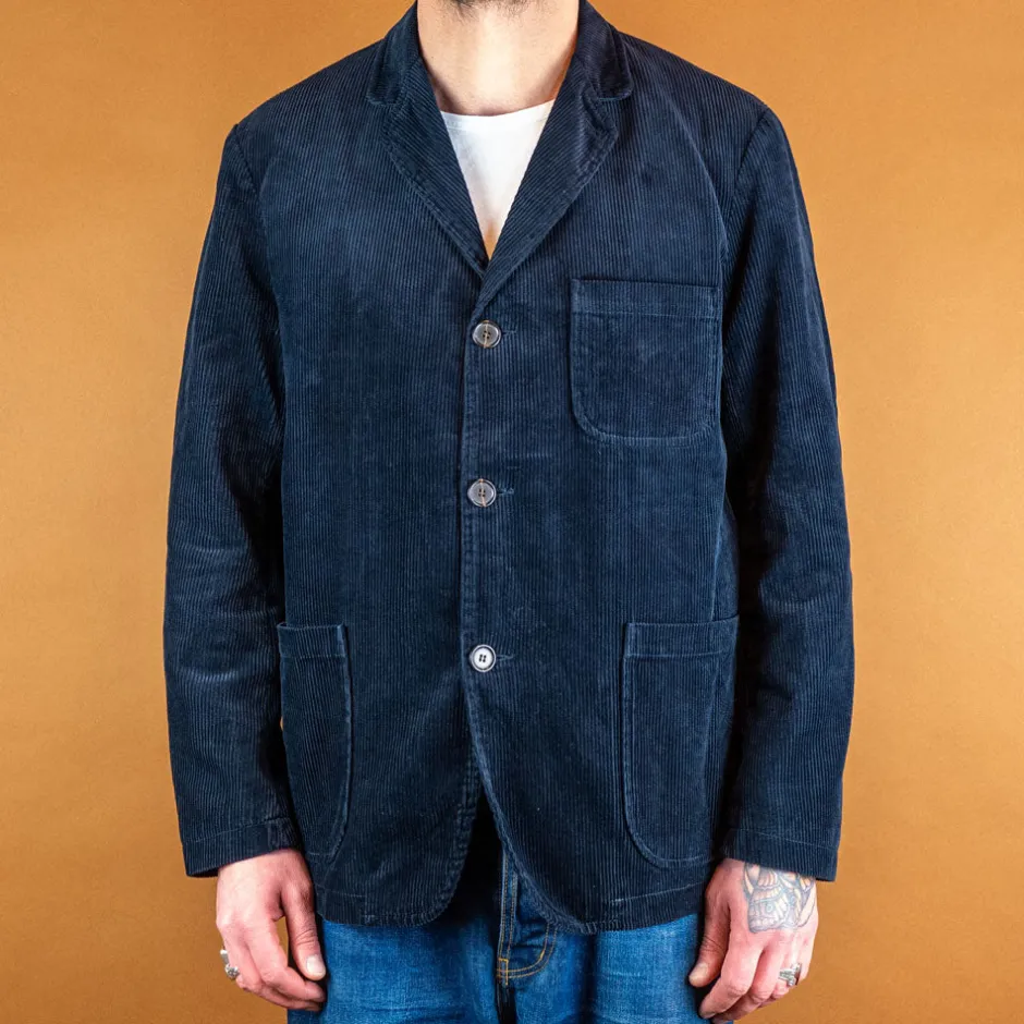 Universal Works Jacken>Three Button Jacket Cord Navy